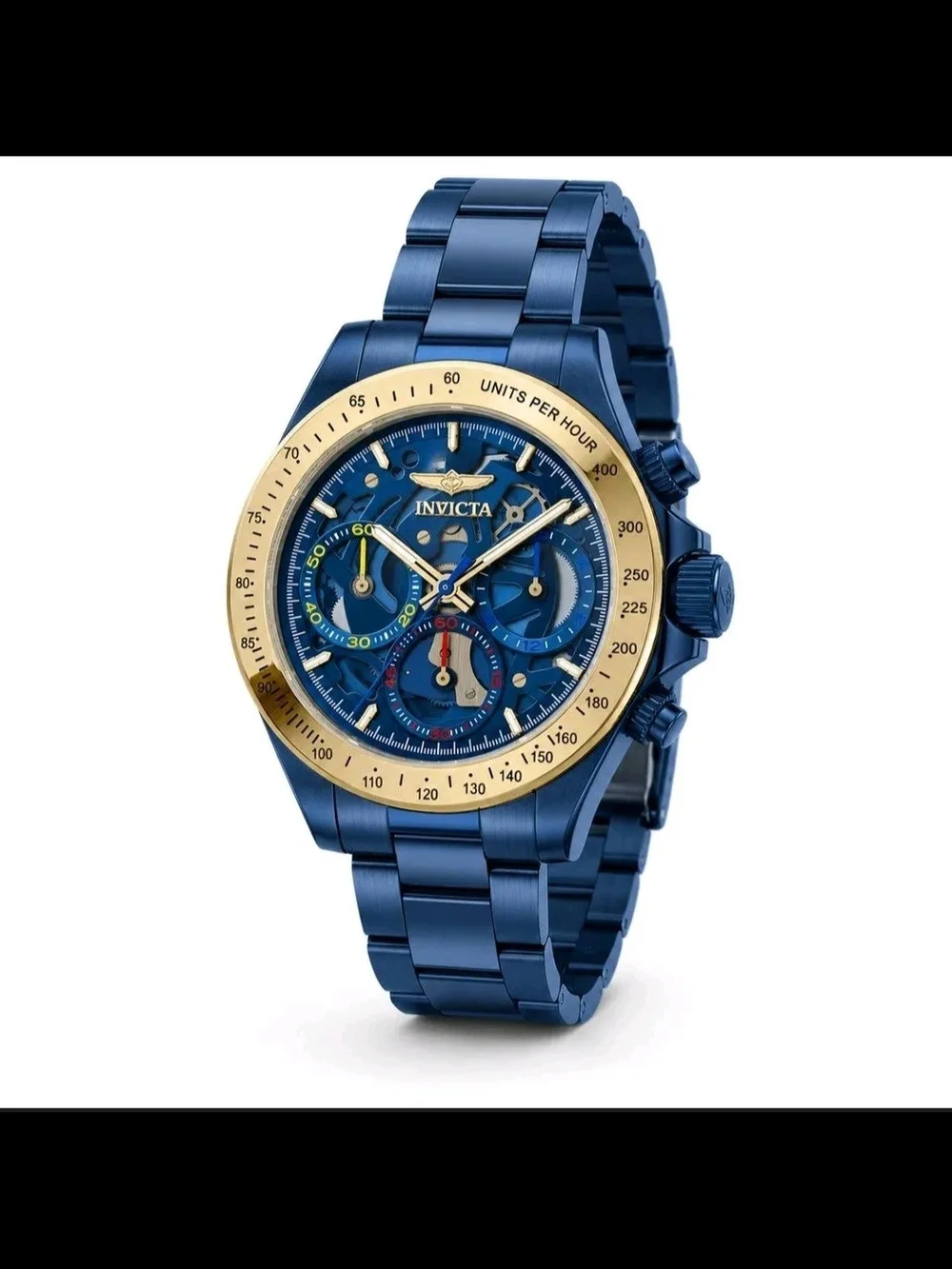 Invicta Blue and Gold Men's Chronograph Bracelet Watch